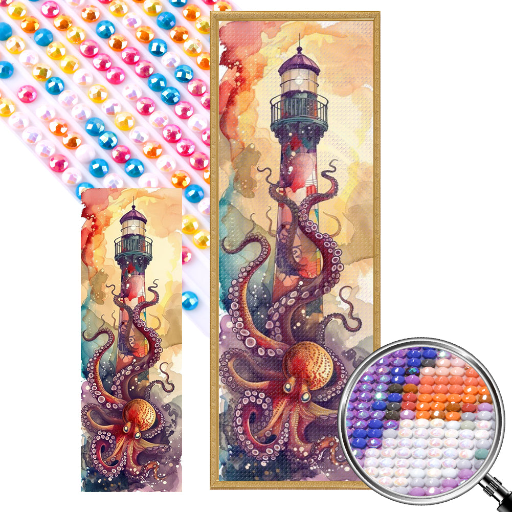 AB Diamond Painting - Full Round - Octopus Lighthouse (30*90CM)