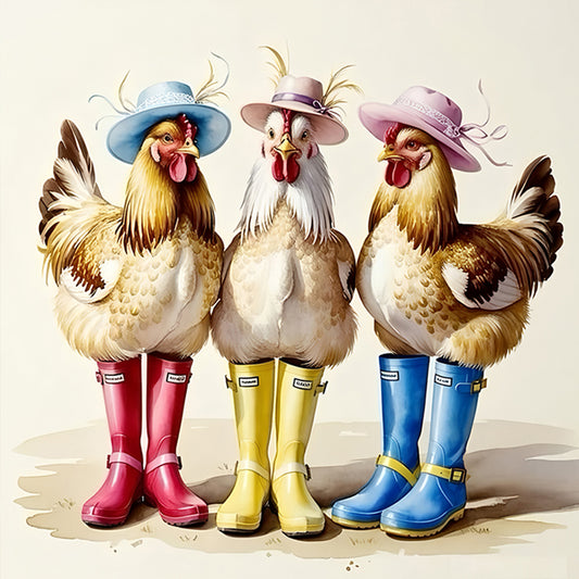 Diamond Painting - Full Round - Chicken In Water Shoes (30*30CM)