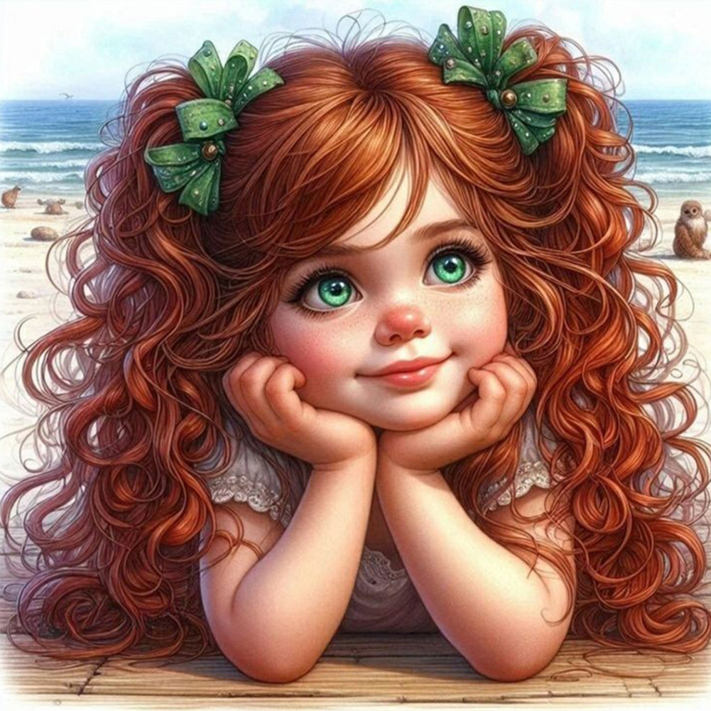 Diamond Painting - Full Round - Cute Girl (40*40CM)