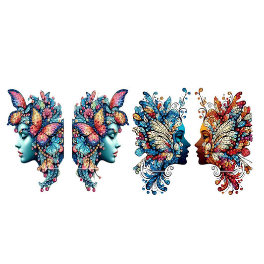 2pcs 2D Flat DIY Diamond Art Pendant DIY Home Decor Hanging Charm (Butterfly)