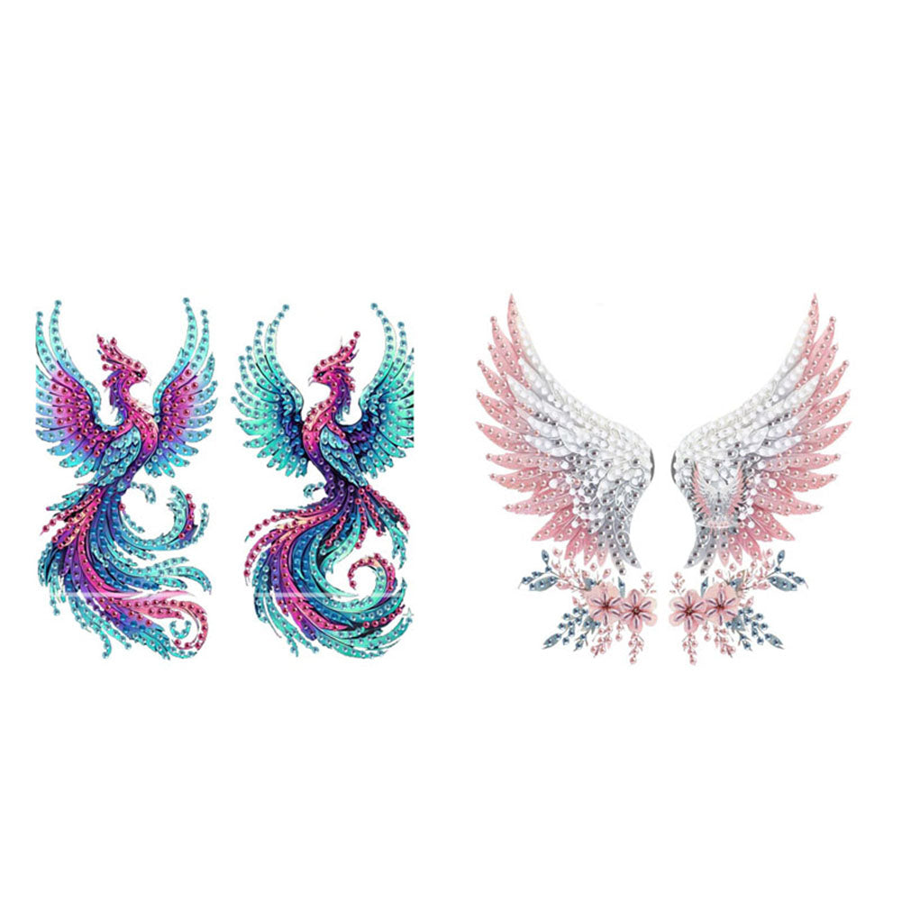 2pcs 2D Flat DIY Diamond Art Pendant DIY Home Decor Hanging Charm Decor (Angel)