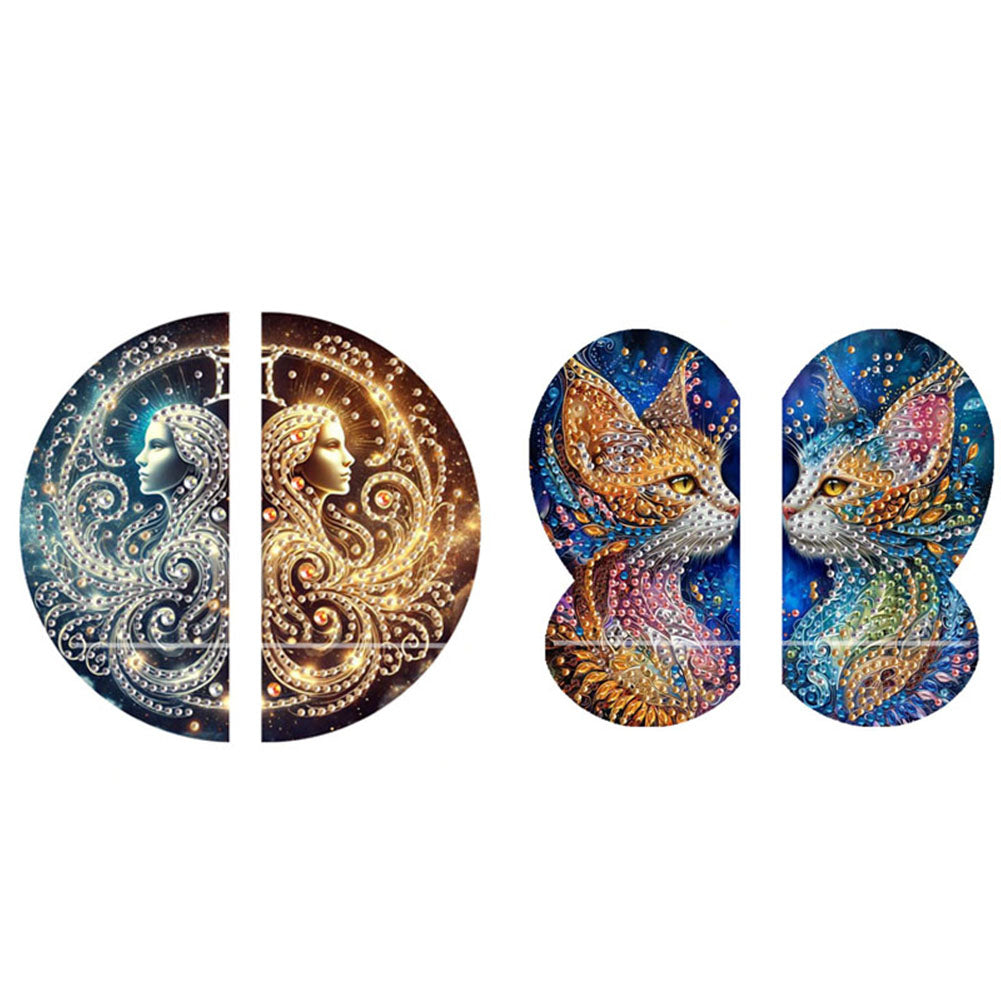 2pcs 2D Flat DIY Diamond Art Pendant DIY Home Decor Hanging Charm (Goddess)