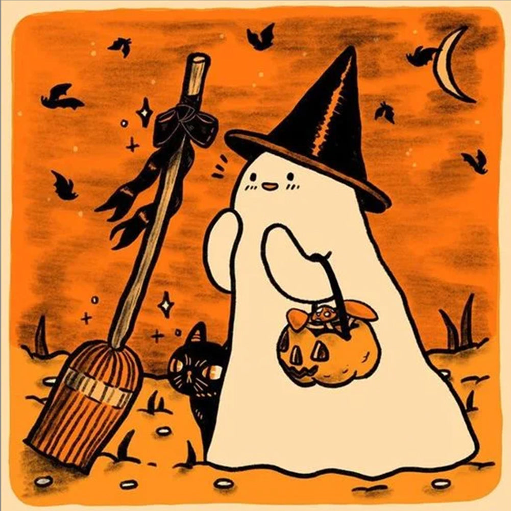 Diamond Painting - Full Round - Halloween Ghost (30*30CM)