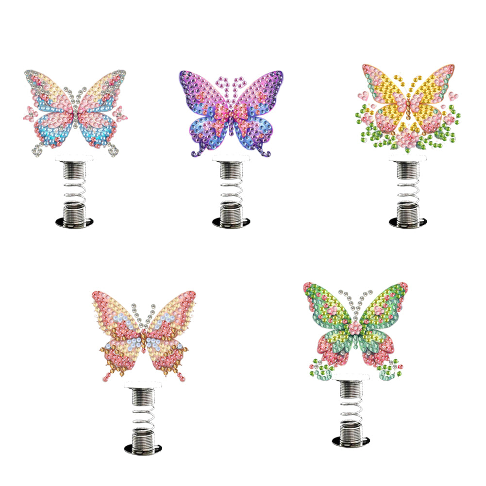5PCS 2D Flat Animal Acrylic DIY Diamond Painting Shake Ornaments (Butterfly)