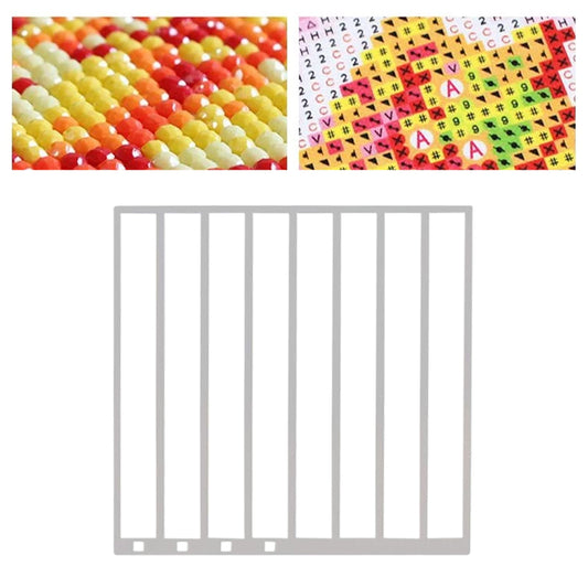 Stainless Steel Diamond Painting Ruler DIY Diamond Painting Tool (4 Rows Square)