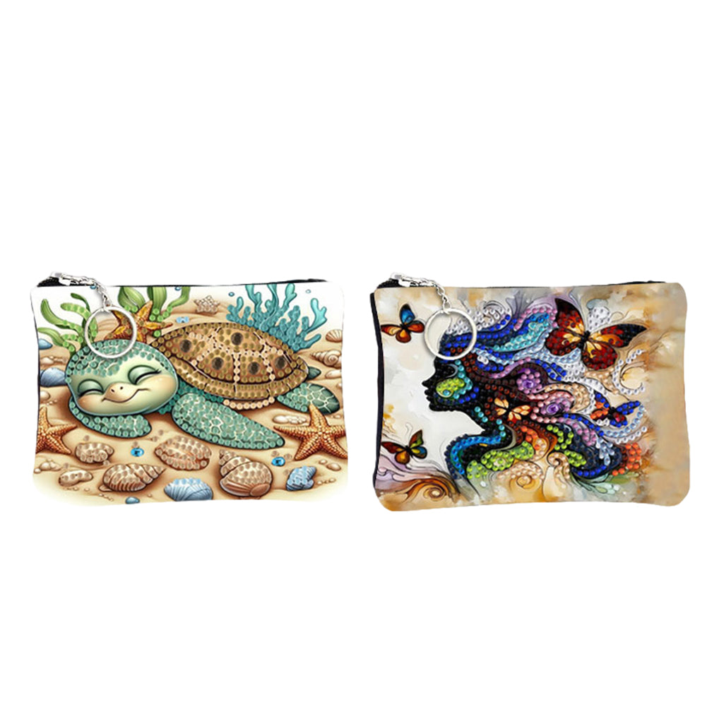 DIY Diamond Art Diamond Dot Card Pack Diamond Painting Coin Pouch (Sea Turtle)