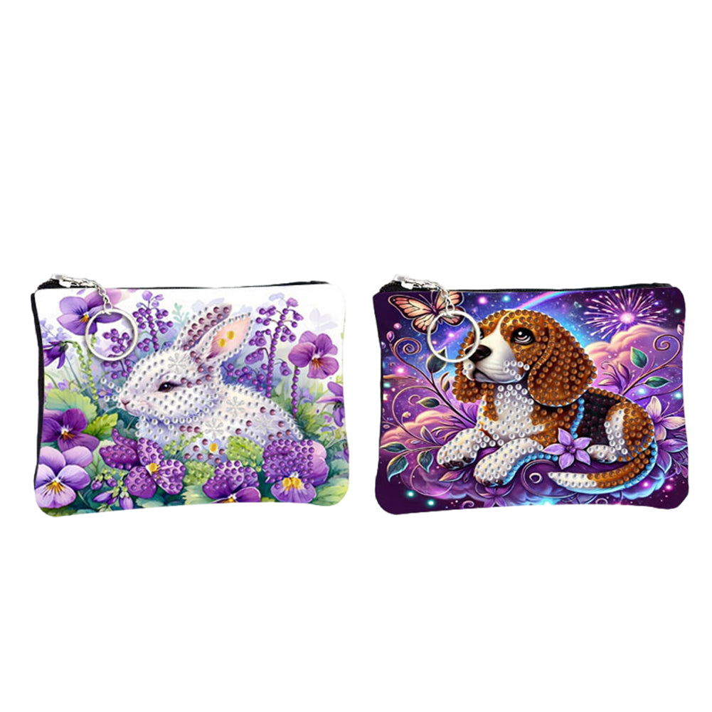 DIY Diamond Art Diamond Dot Card Pack Diamond Painting Coin Pouch (Rabbit)