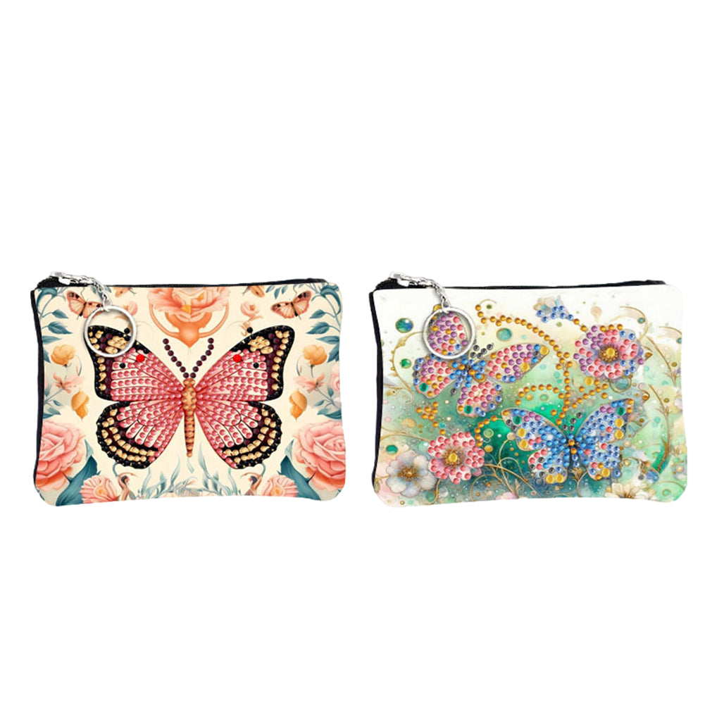 DIY Diamond Art Diamond Dot Card Pack Diamond Painting Pouch (Flower Butterfly)
