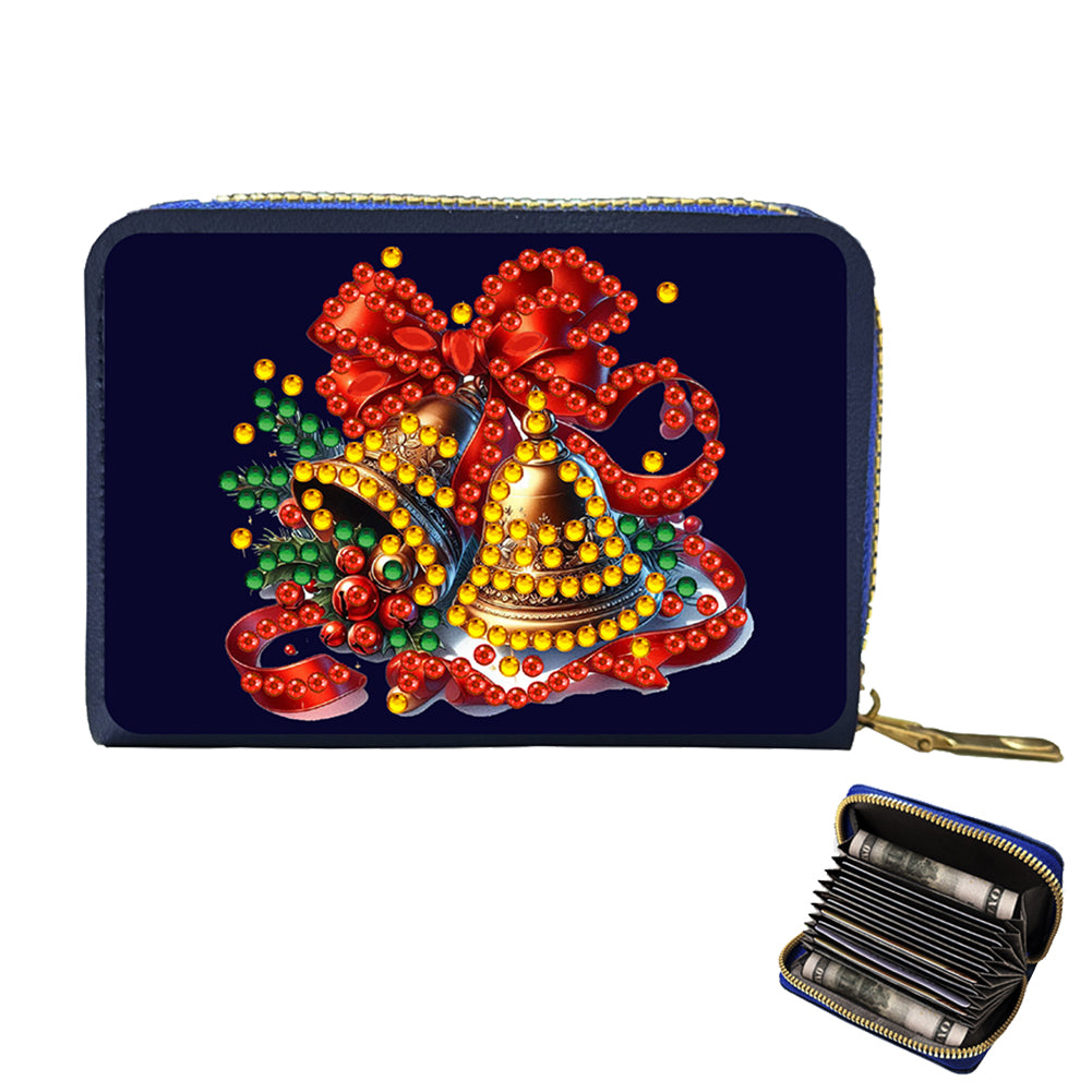 DIY Diamond Art Diamond Dot Card Pack 5D Diamond Painting Coin Pouch (Bells) Christmas