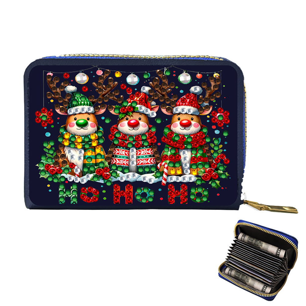 DIY Diamond Art Diamond Dot Card Pack 5D Diamond Painting Coin Pouch Gift (Fawn) Christmas