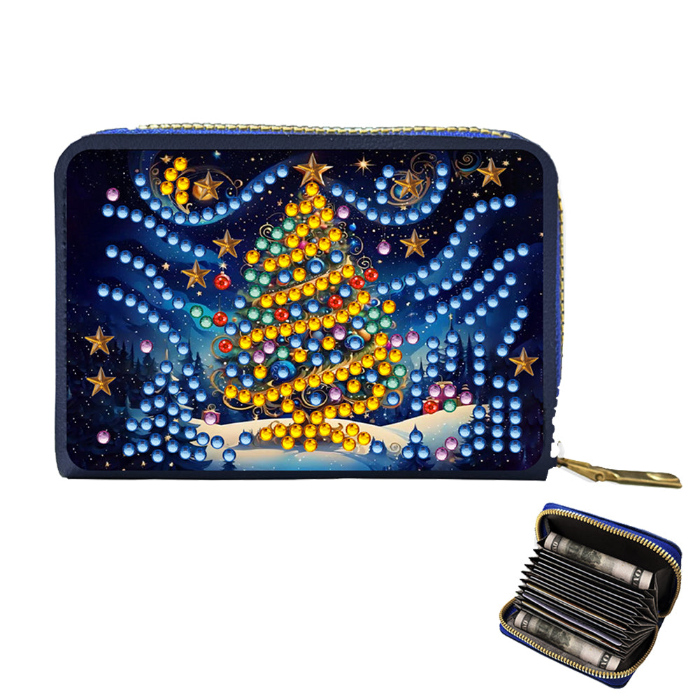 DIY Diamond Art Diamond Dot Card Pack 5D Diamond Painting Pouch (Christmas Tree)