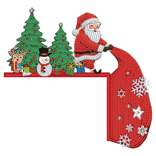 DIY Xmas Diamond Art Door Frame Decoration Door Corner Pendants for Feiend Gifts Christmas