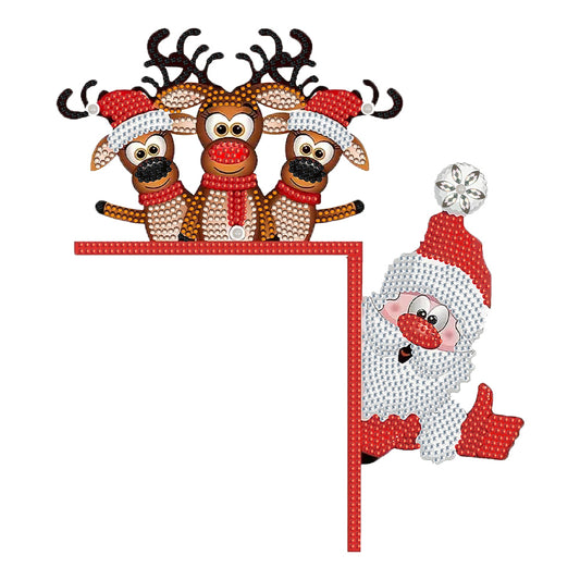 DIY Xmas Diamond Art Door Frame Decoration Door Corner Pendants for Feiend Gifts Christmas