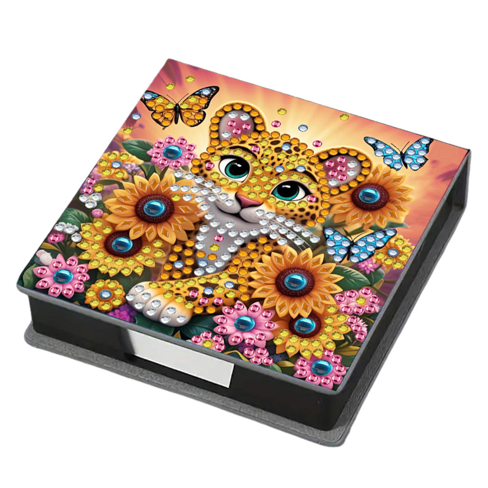 5D DIY Leather Gem Painting Memo Pad Holder with 160 Sheets Paper (Sunflower)
