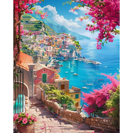 Diamond Painting - Full Round - House By The Sea (40*50CM)