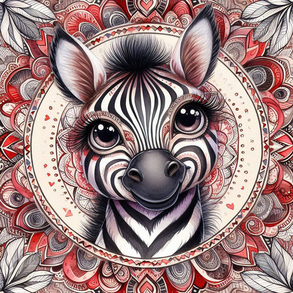 Diamond Painting - Full Round - Mandala Zebra (30*30CM)