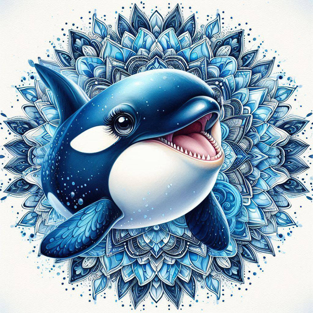 Diamond Painting - Full Round - Mandala Shark (30*30CM)