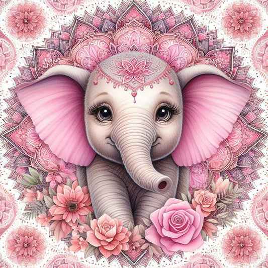 Diamond Painting - Full Round - Mandala Elephant (30*30CM)
