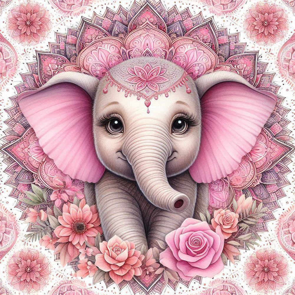 Diamond Painting - Full Round - Mandala Elephant (30*30CM)