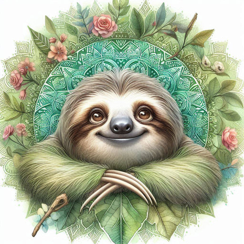 Diamond Painting - Full Round - Mandala Sloth (30*30CM)