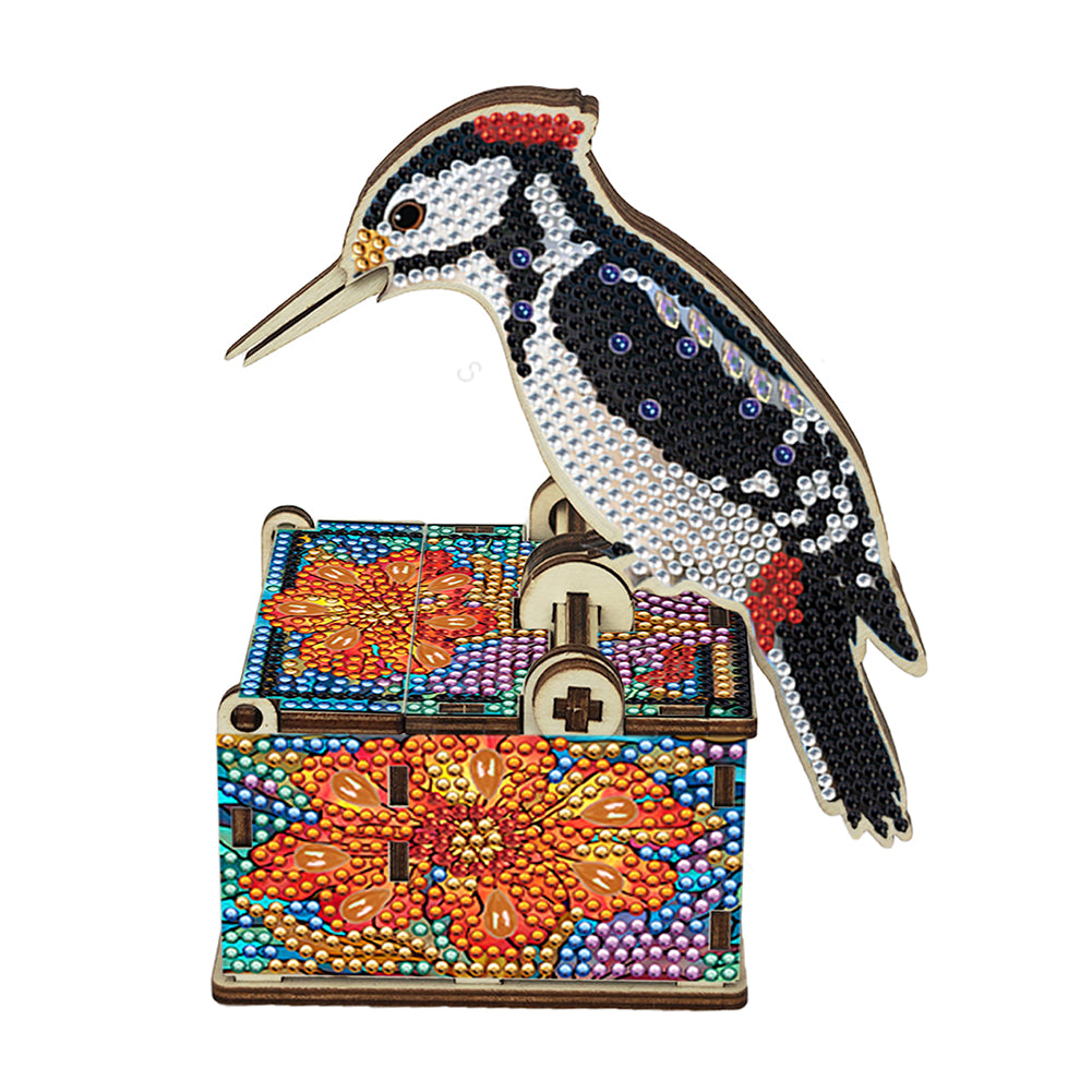 5D DIY Bird Diamond Art Handmade Toothpick Holder Crystal Toothpick Dispenser