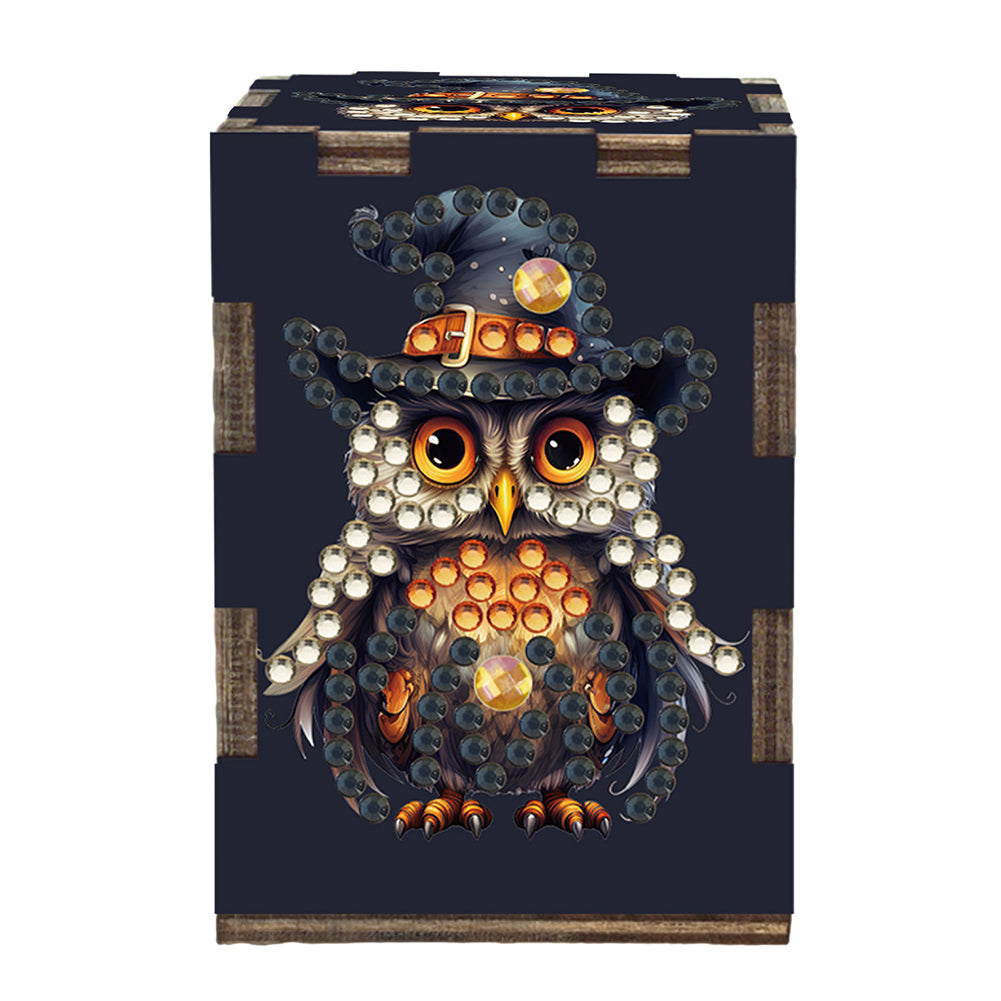5D DIY Diamond Art Handmade Toothpick Holder Rhinestone Toothpick Box (Owl)