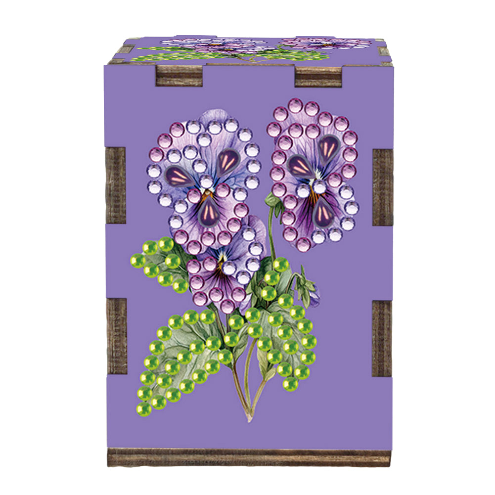 5D DIY Diamond Art Handmade Toothpick Holder Rhinestone Toothpick Box (Flowers)