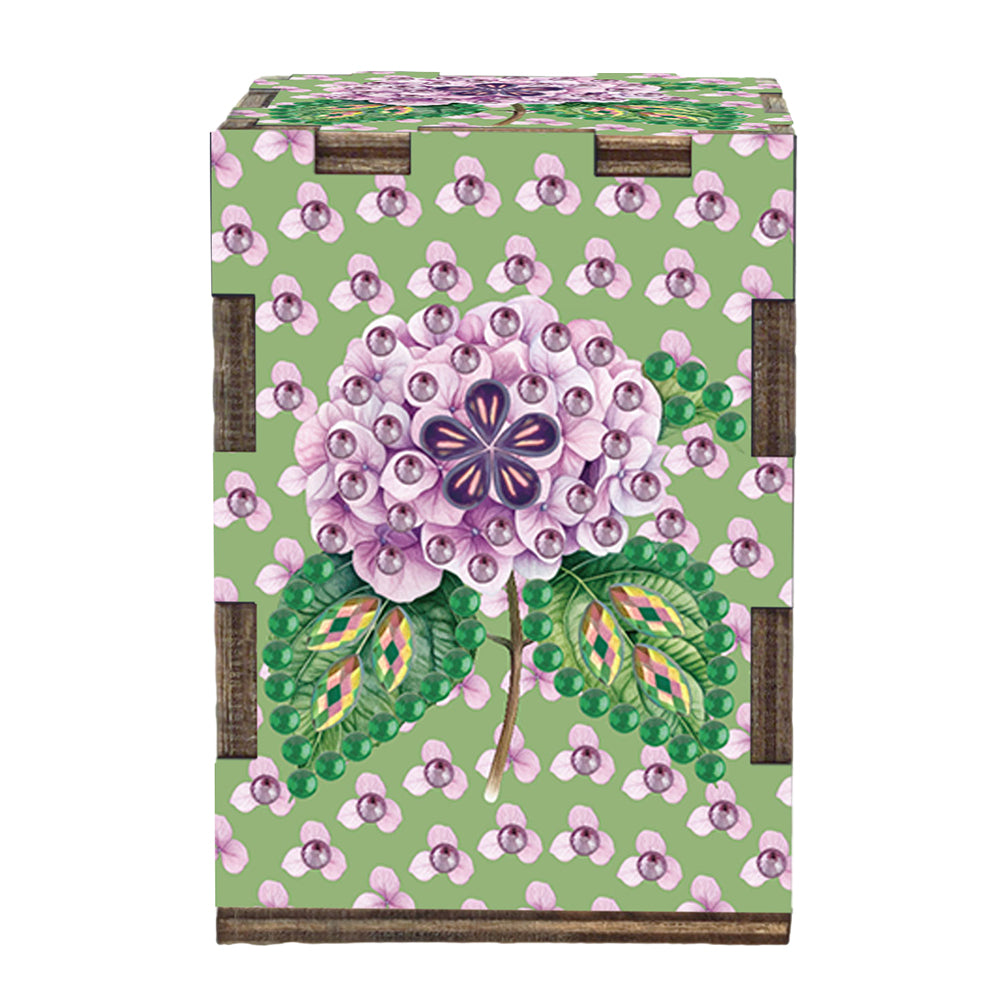 5D DIY Diamond Art Handmade Toothpick Box Rhinestone Toothpick Box (Hydrangea)