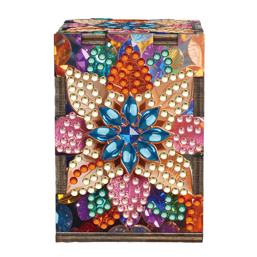 5D DIY Diamond Art Handmade Toothpick Holder Rhinestone Toothpick Box (Mandala)