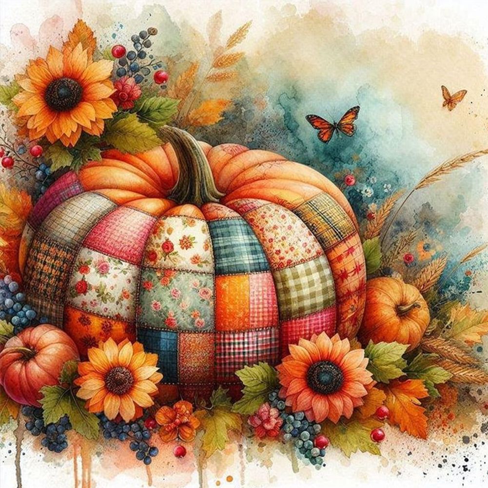 Diamond Painting - Full Round - Pumpkin Flower (40*40CM)