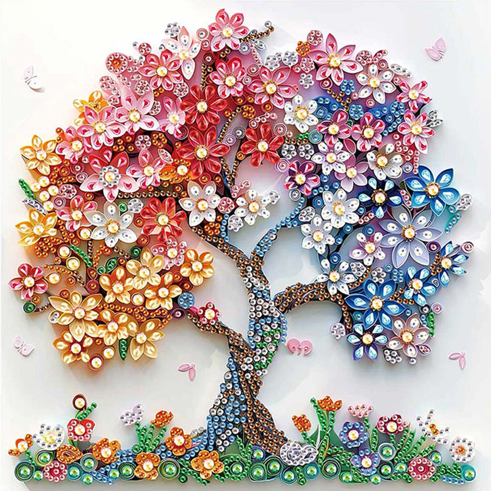 Diamond Painting - Partial Special Shaped - Quilling Tree Of Life (30*30CM)