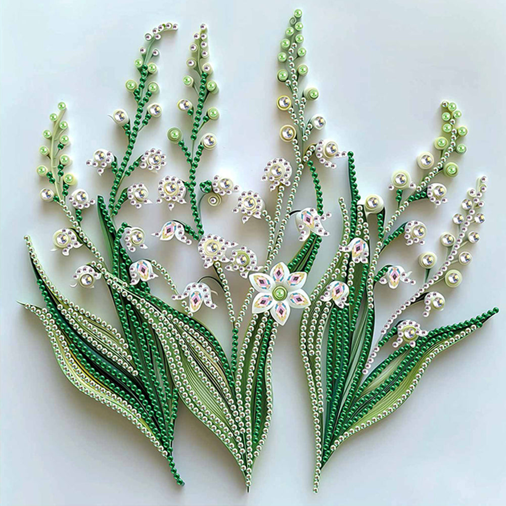 Diamond Painting - Partial Special Shaped - Quilling Lily Of The Valley (30*30CM)