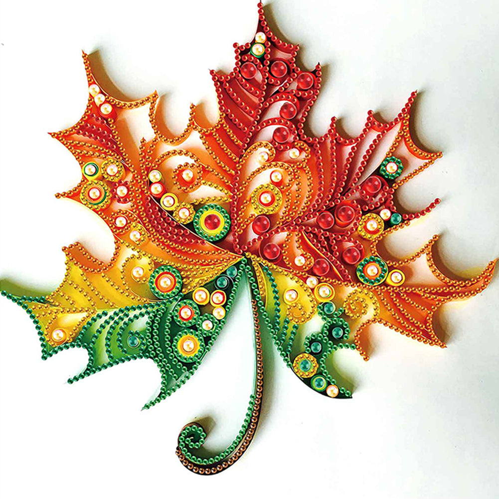 Diamond Painting - Partial Special Shaped - Quilling Maple Leaf (30*30CM)