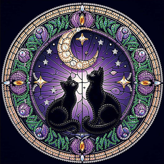 Diamond Painting - Partial Special Shaped - Black Cat (30*30CM)