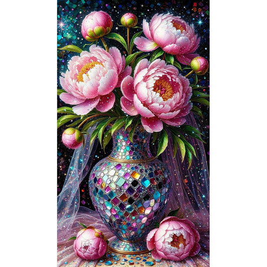 Diamond Painting - Full Round - Vase And Flowers (40*70CM)
