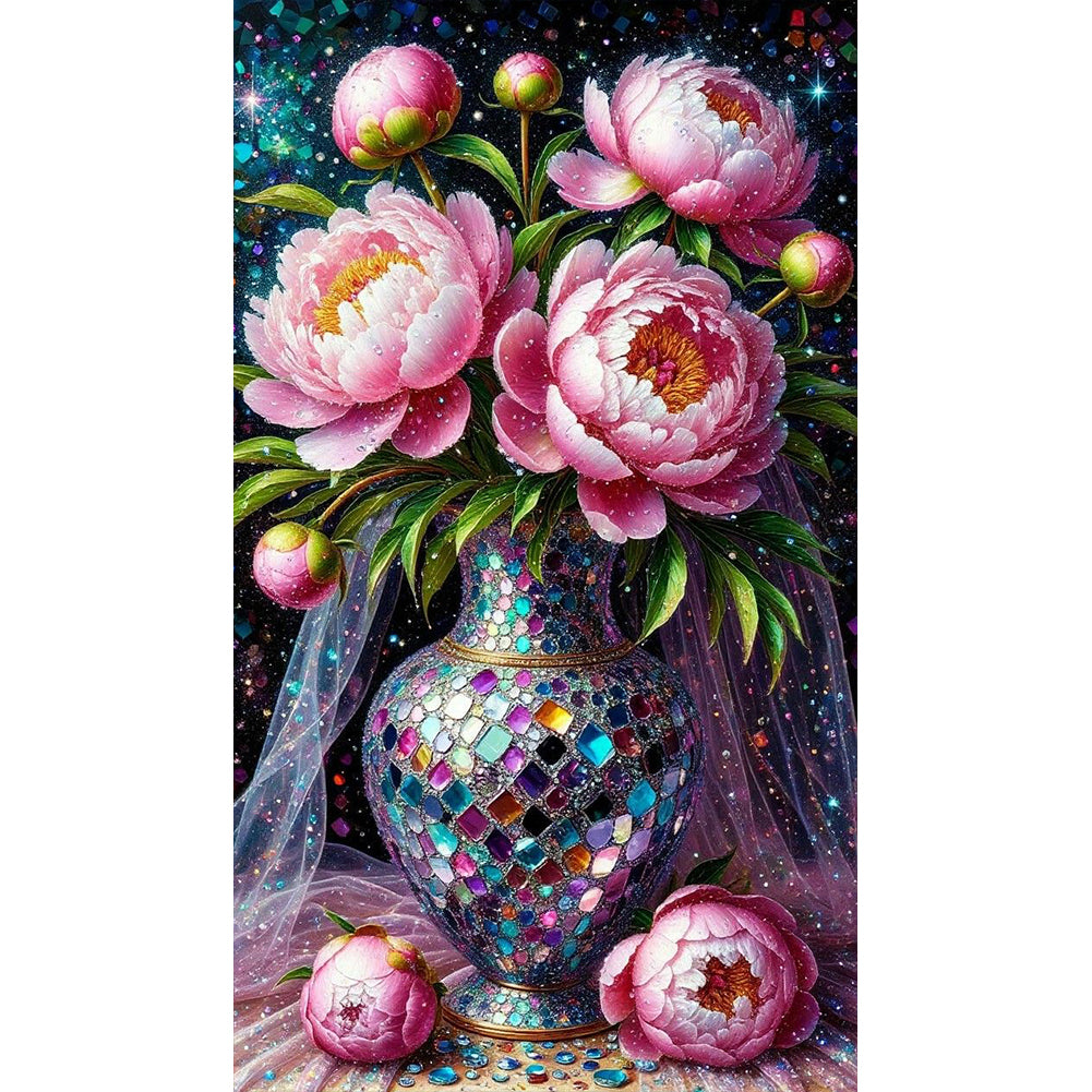 Diamond Painting - Full Round - Vase And Flowers (40*70CM)