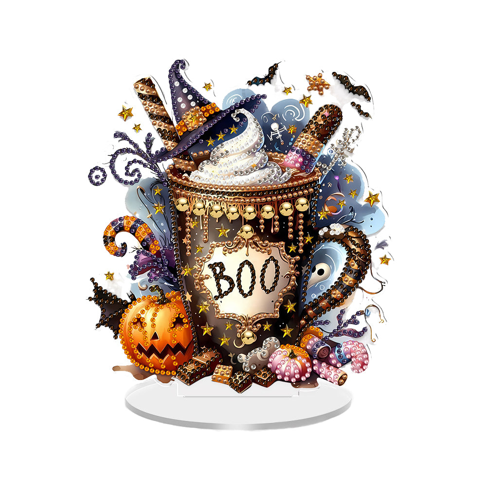 2D Flat Halloween DIY Diamond Painting Desktop Ornaments Kit for Decor (Dessert)