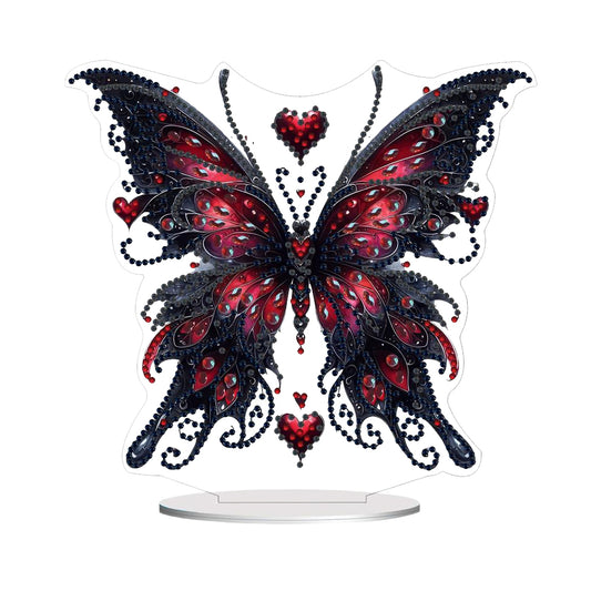 2D Flat Print Halloween DIY Desktop Diamond Art Kits Single Drill (Butterfly)