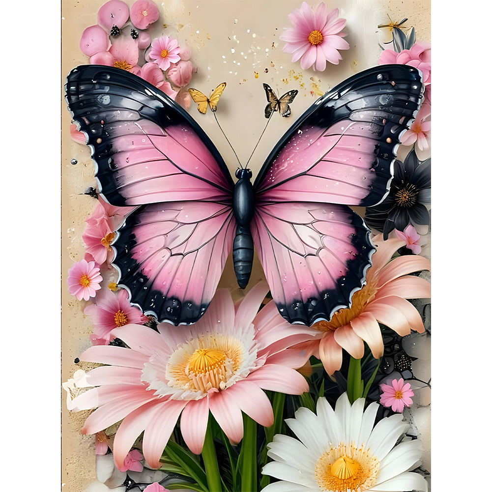 Diamond Painting - Full Round - Flower Butterfly (30*40CM)