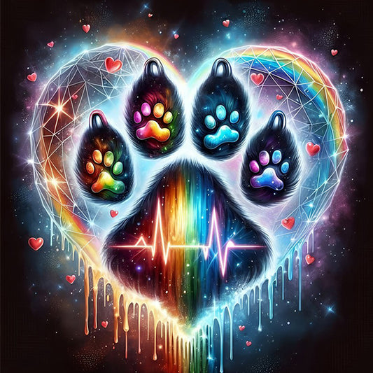 Diamond Painting - Full Round - Cute Footprints (30*30CM)