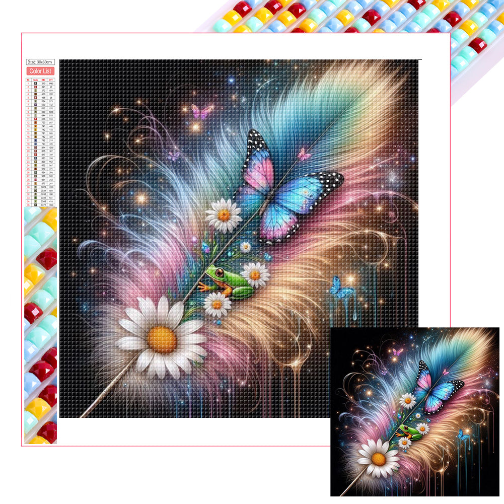 Diamond Painting - Full Square - Feather Butterfly (30*30CM)