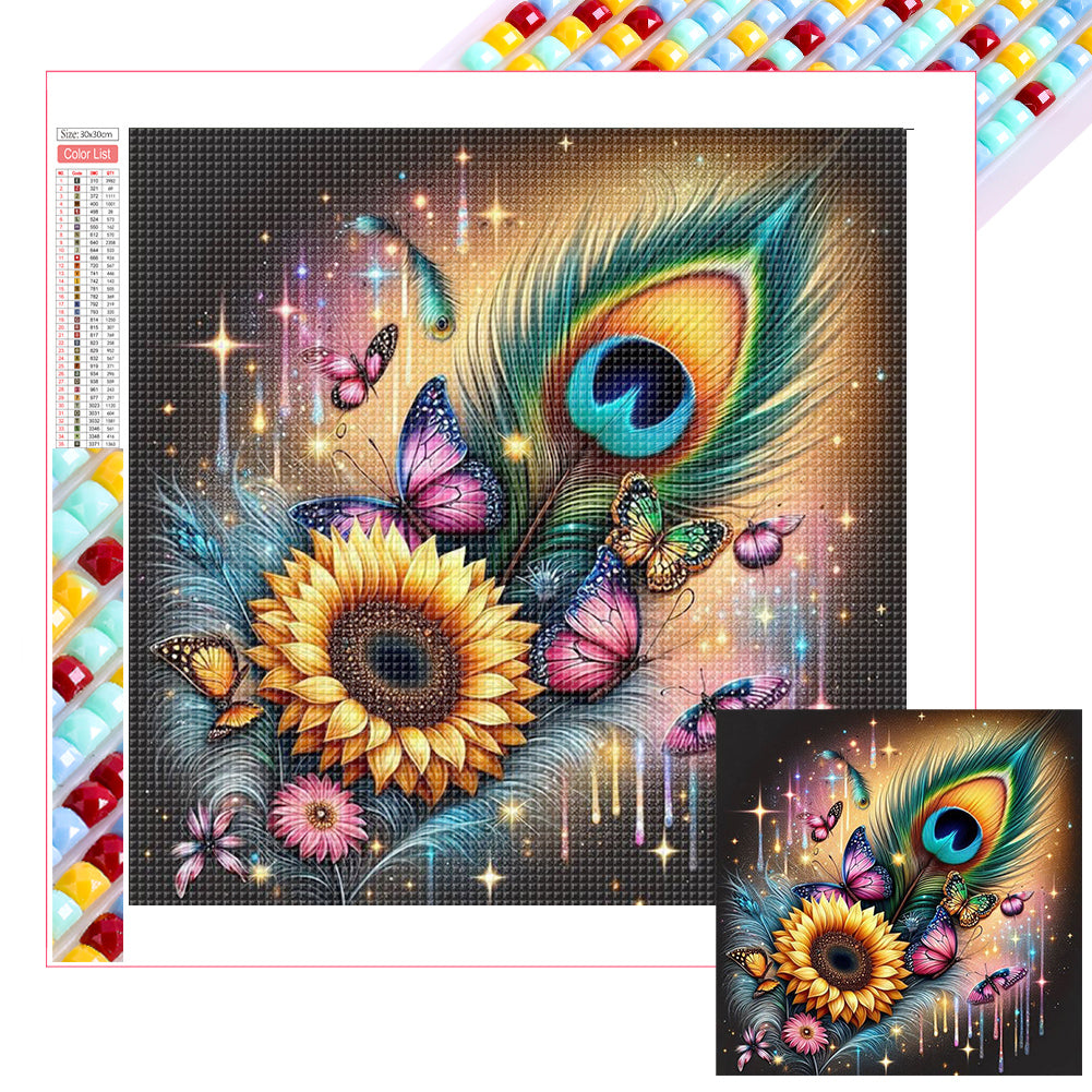 Diamond Painting - Full Square - Feather Sunflower (30*30CM)