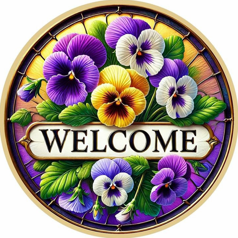 Diamond Painting - Full Round - Phalaenopsis Flower Round Card (30*30CM)