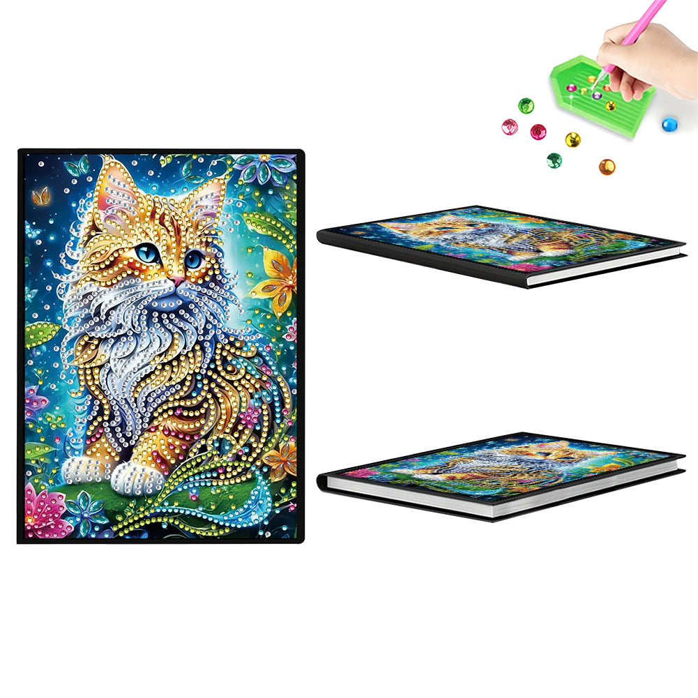 50-Page A5 Cat Diamond Painting Notebook for Adult Holiday Birthday Gift