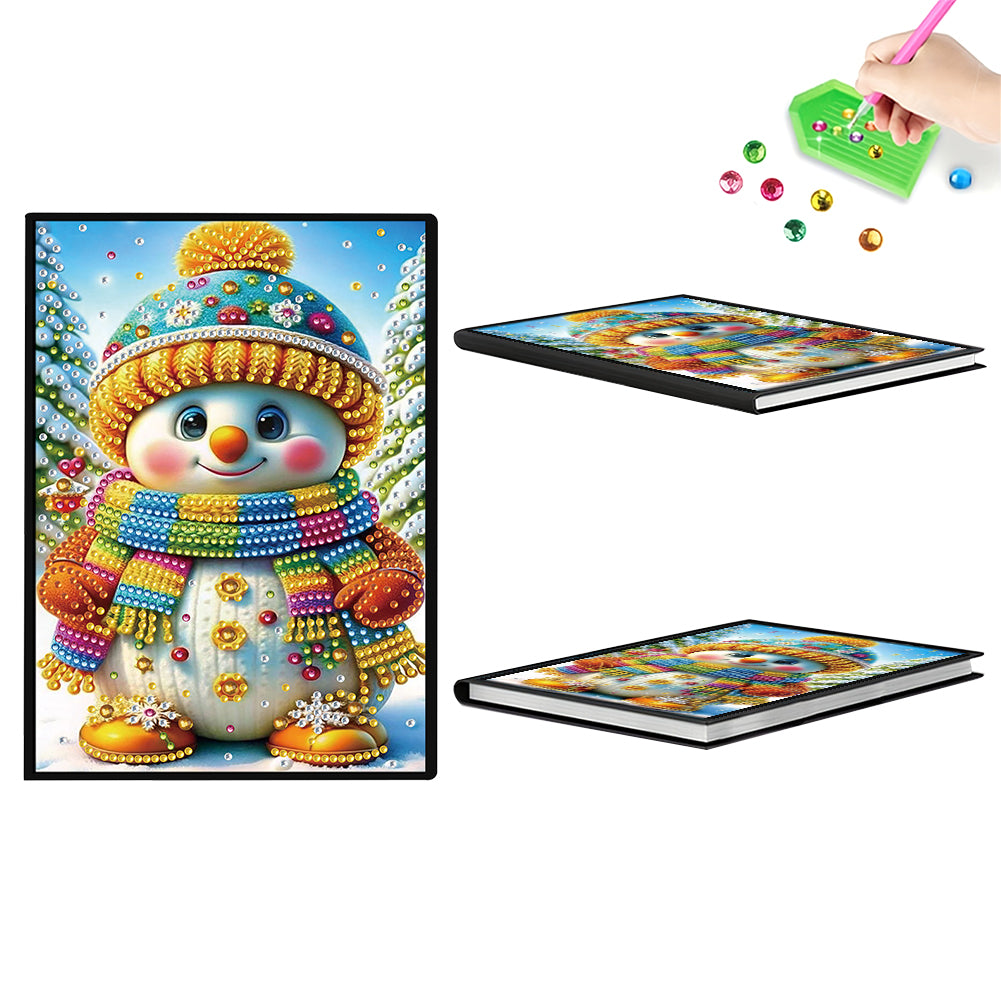 50-Page A5 Snowman Diamond Painting Notebook for Adult Holiday Birthday Gift