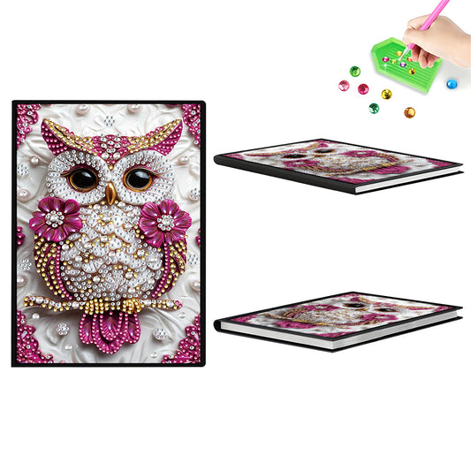 50-Page A5 Owl Diamond Painting Notebook for Adult Holiday Birthday Gift