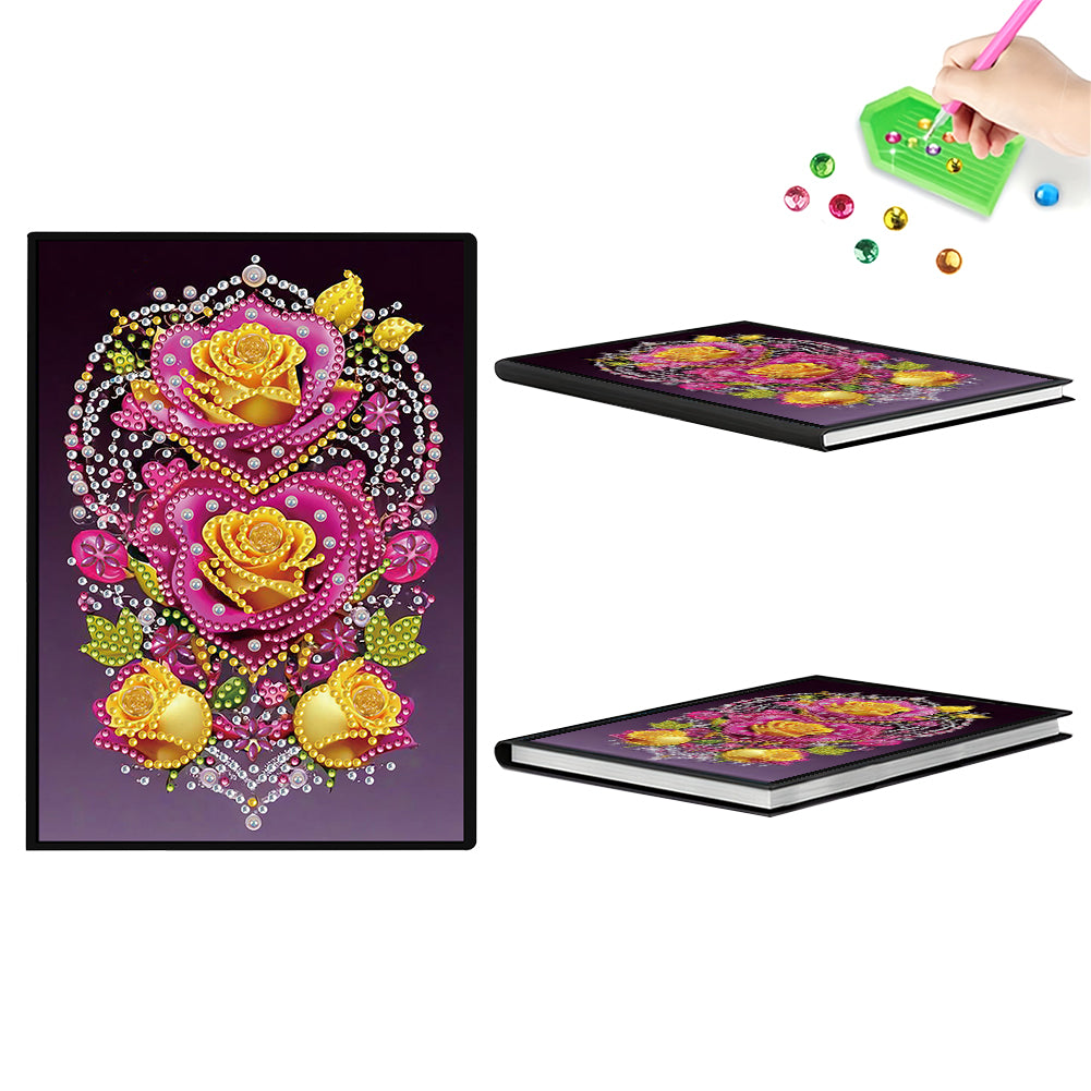 50-Page A5 Flower Diamond Painting Notebook for Adult Holiday Birthday Gift