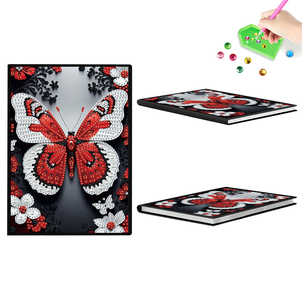 50-Page A5 Butterfly Diamond Painting Notebook for Adult Holiday Birthday Gift