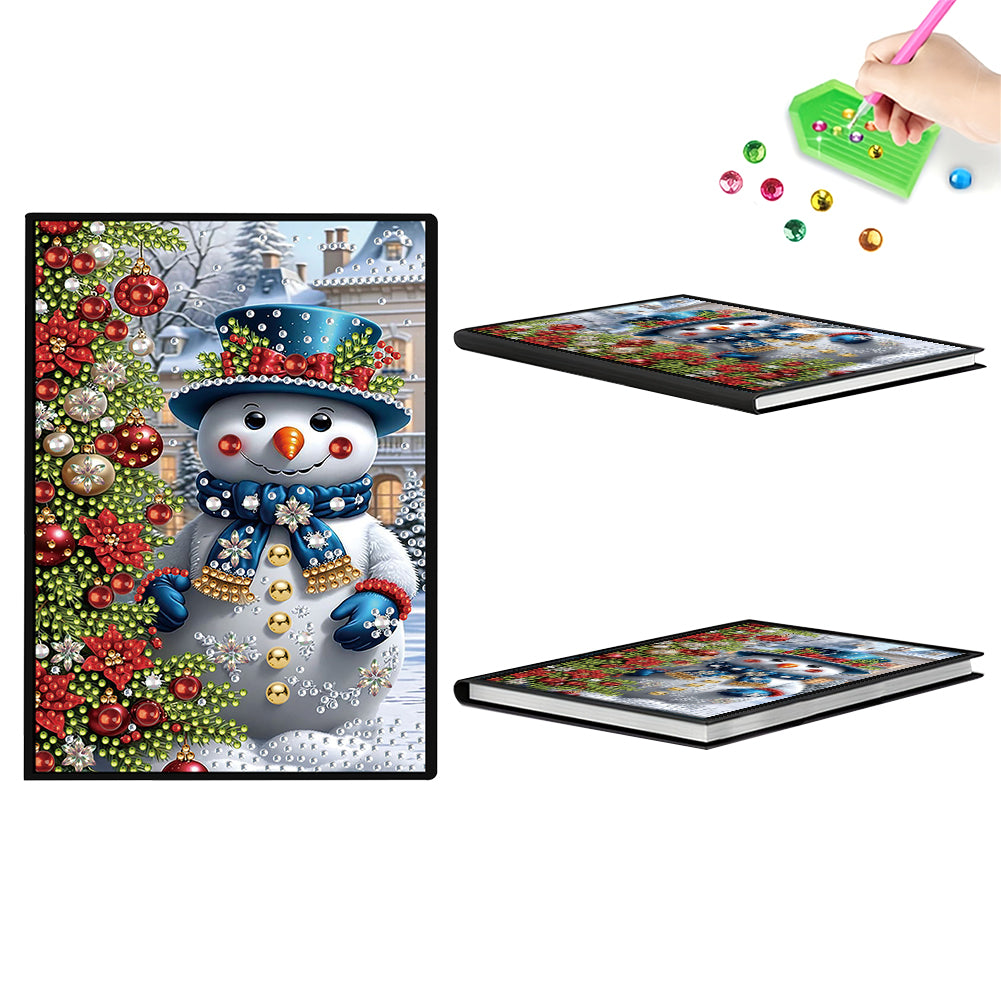 50-Page A5 Snowman Diamond Painting Notebook for Adult Holiday Birthday Gift