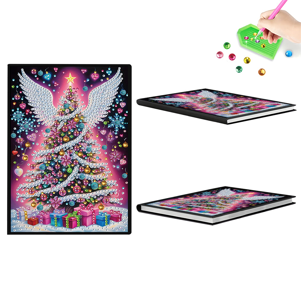 50-Page A5 Christmas Tree Diamond Painting Notebook for Adult Holiday Gift